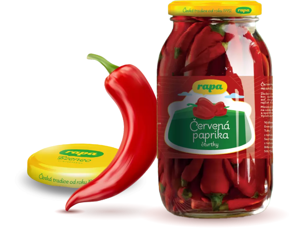 Rapa zavařovací sklenice červené paprika